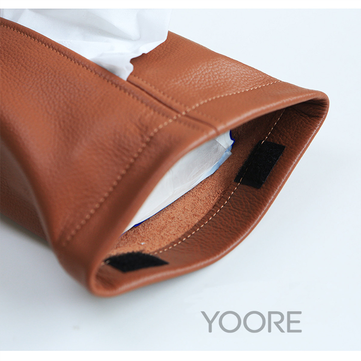 Pochette à mouchoirs en cuir à suspendre, pochette de rangement portable pour mouchoirs en papier murale et de voiture