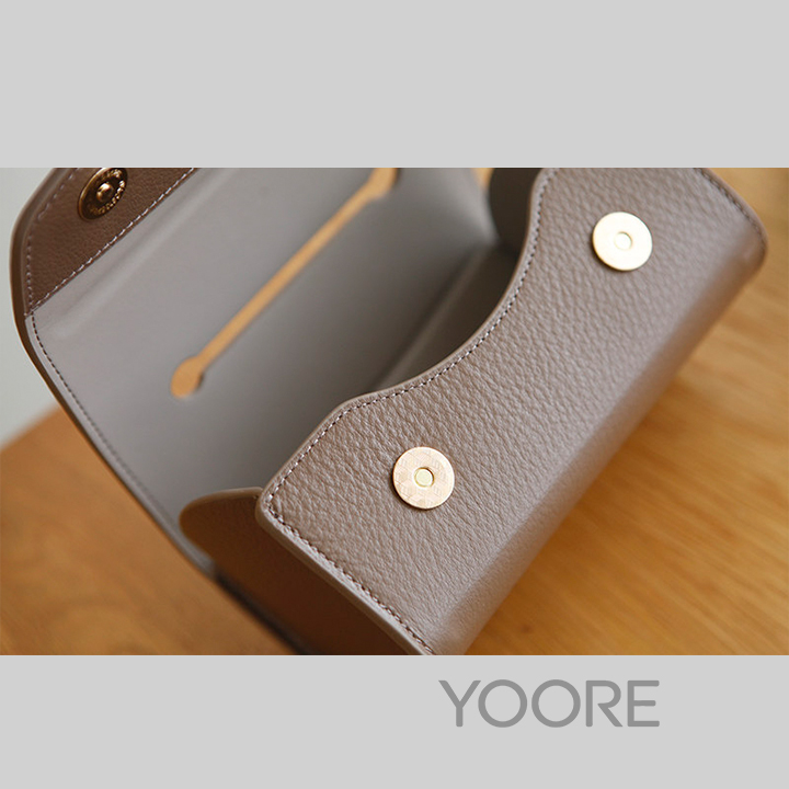 Étui en cuir pour boîte à mouchoirs, élégant porte-serviettes magnétique