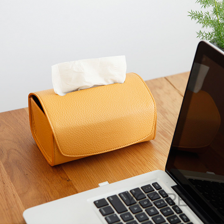 Étui en cuir pour boîte à mouchoirs, élégant porte-serviettes magnétique
