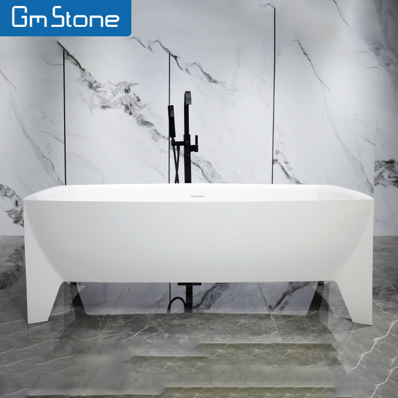Solid Surface Freestanding Composite Stone Bathtub