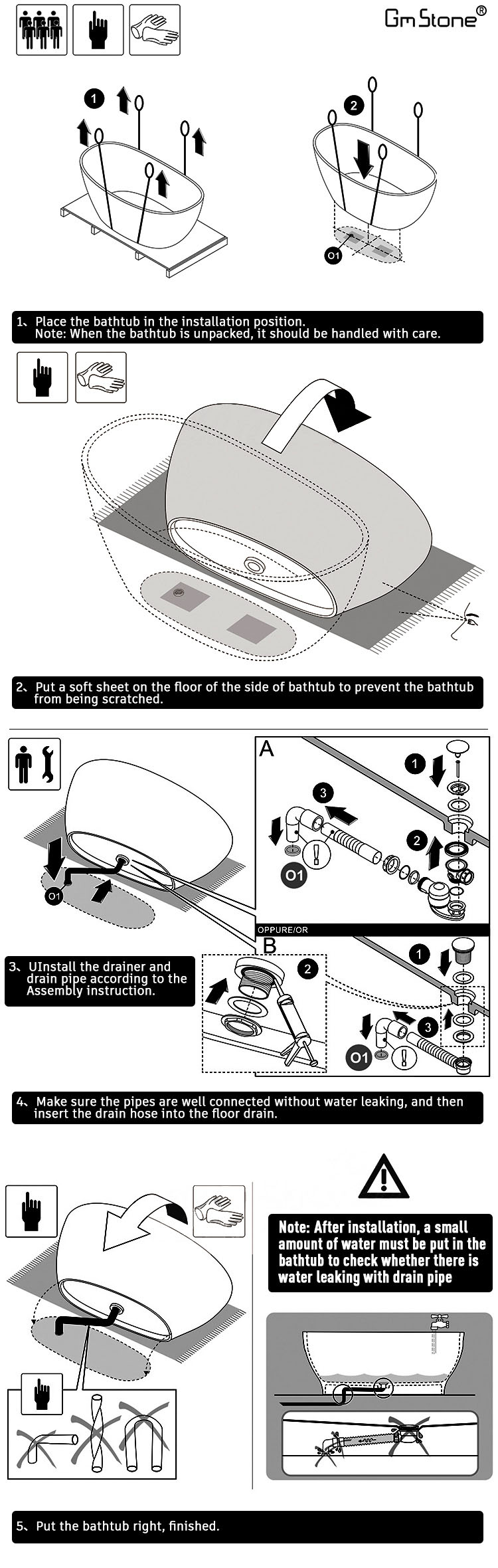 Modern Design Stand Bathtub