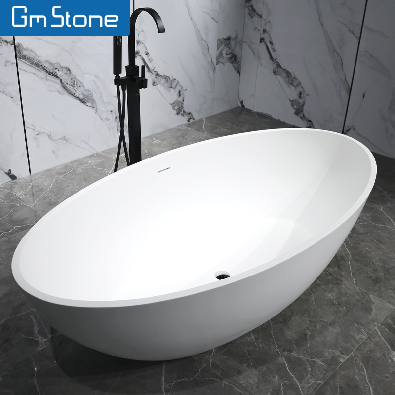 Oval Shaped Modern Design Stand Resin Bathtub