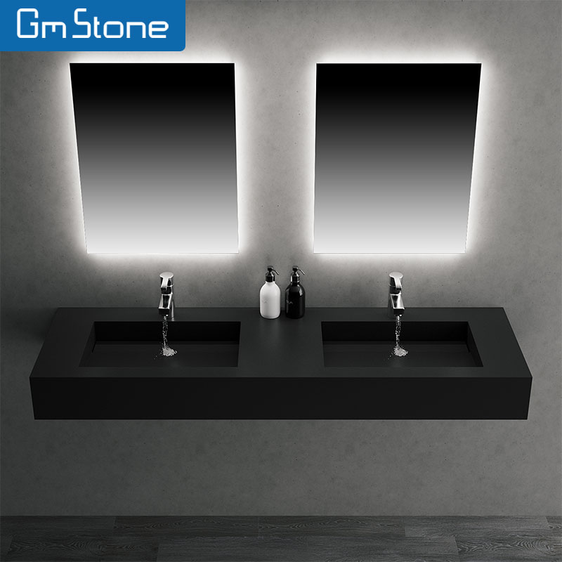 Modern Wall Hung Mount Resin Basin Sink With Legs