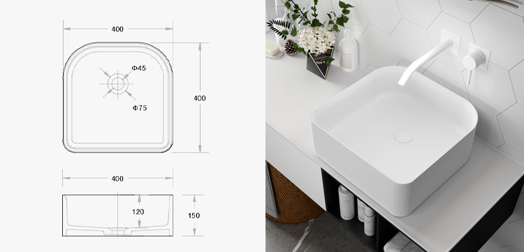 solid surface counter top basin