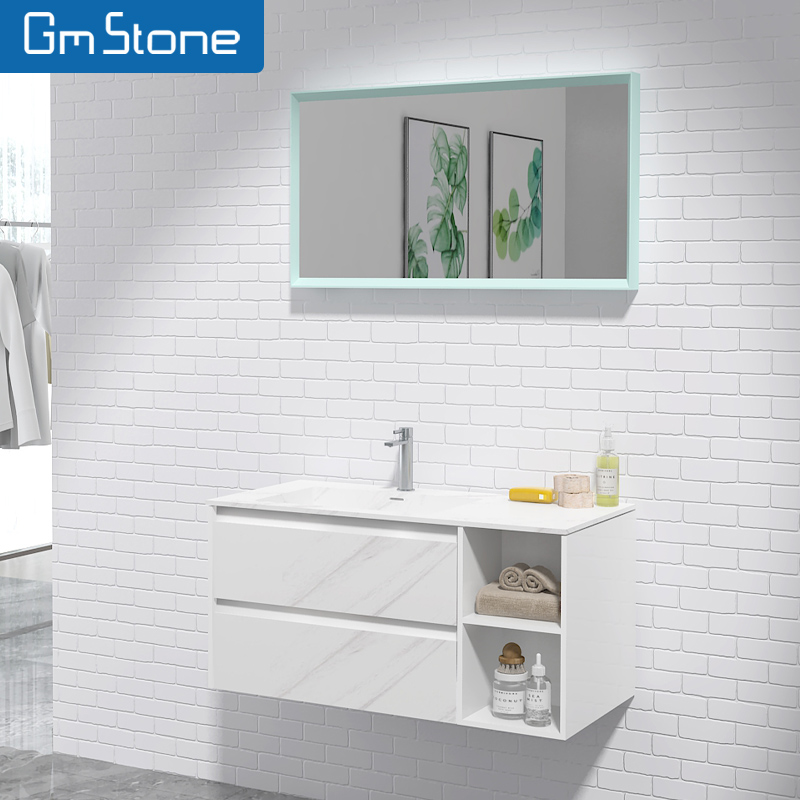 Elegant Resin Bathroom Artificial Stone Vanity