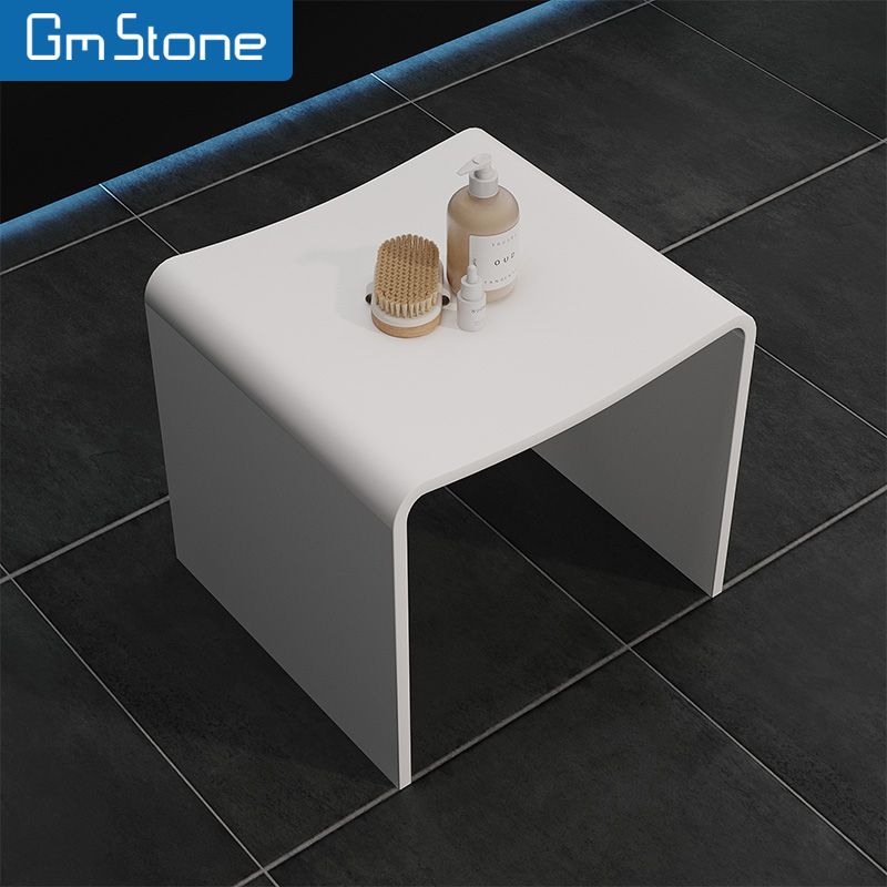 Modern Design Two Person Seat Solid Surface Shower Stool