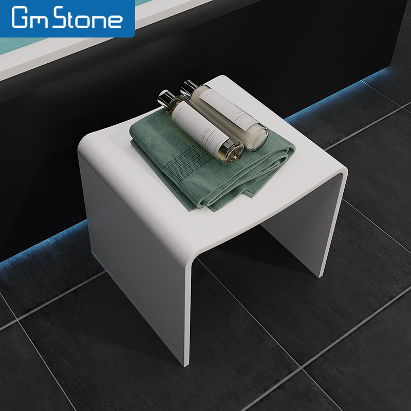 Modern Design Two Person Seat Solid Surface Shower Stool