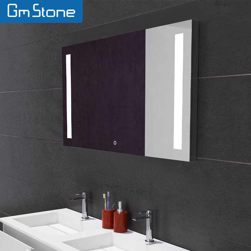 Elegant Artificial Stone Frame LED Mirror With Touchable Switch