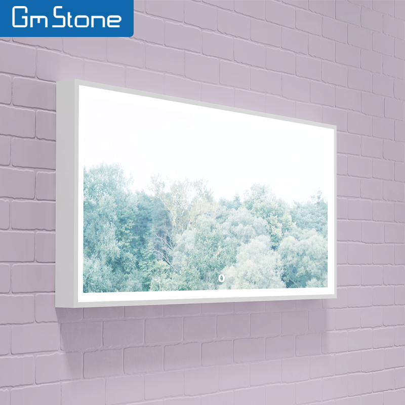 Rectangle Solid Surface Frame Mirror With Or Without LED