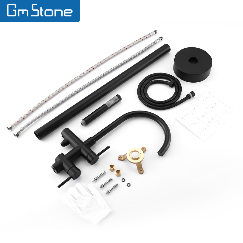 304 Stainless Steel Head Adjustable Pull-out Bathroom Tap Faucet