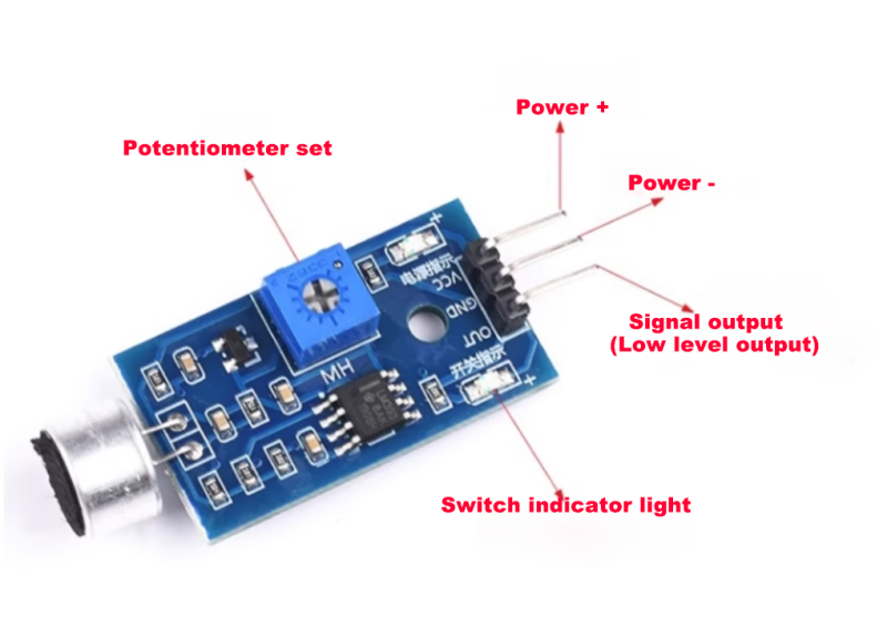 Sound sensor module High sensitivity microphone amplifier whistle switch detection control sensor module