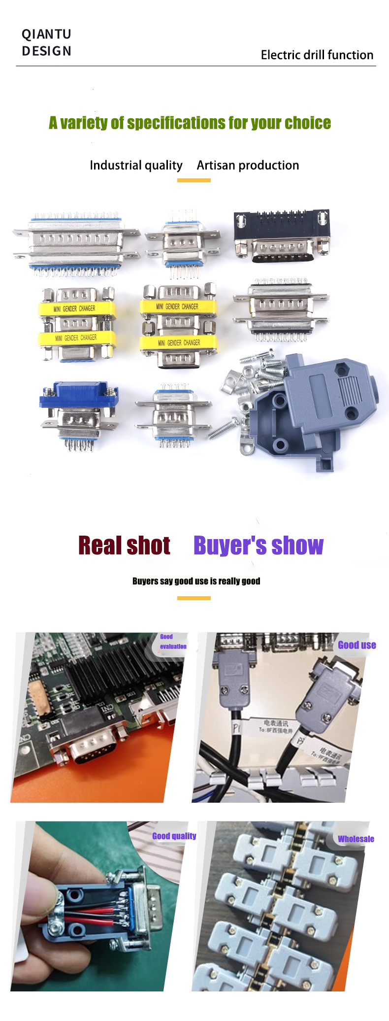 DB9/DP9/25 plug female head male head RS232 socket serial port connector