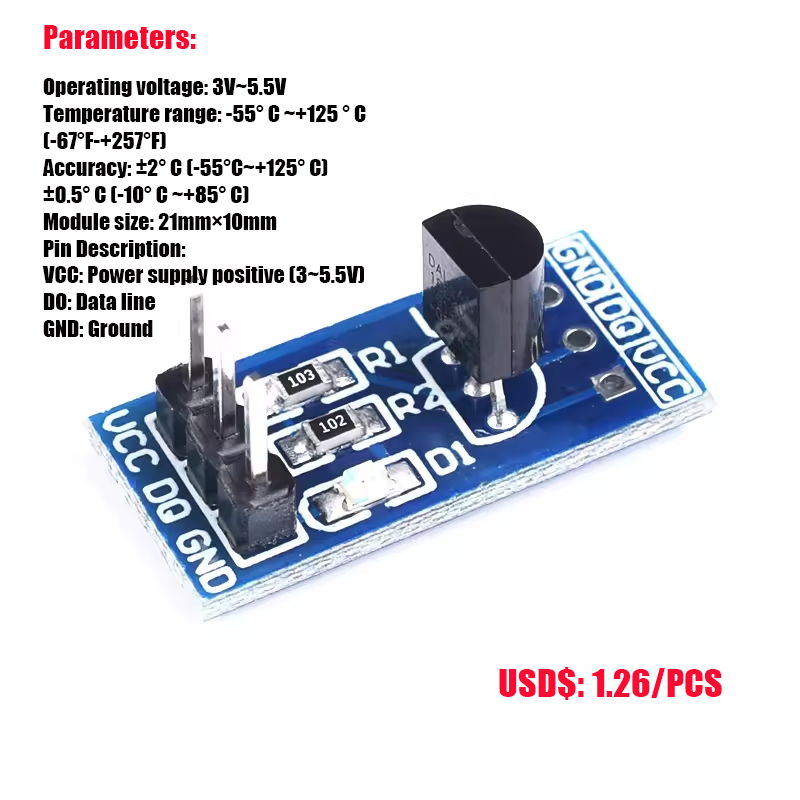 DS18B20 temperature measurement module Temperature sensor module