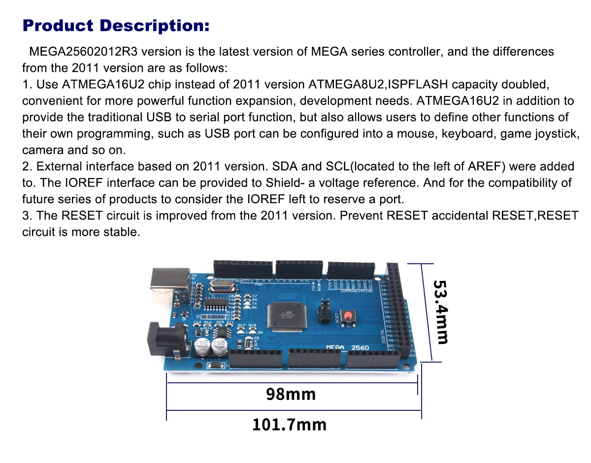 ATMEGA2560 micro development board