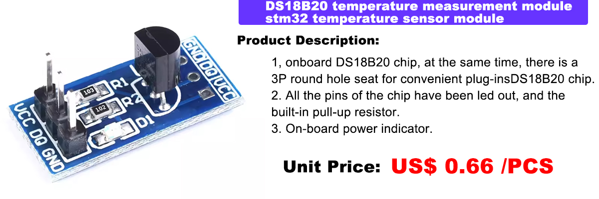 DS18B20 temperature measurement module Temperature sensor module