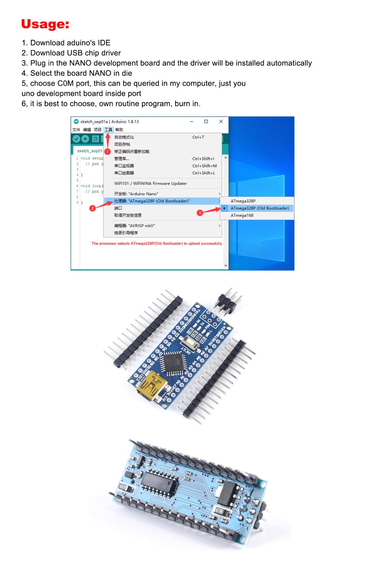 Micro-controller Board for Arduino Nano V3.0