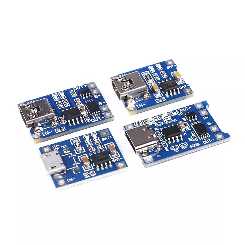 Placa de carregamento de bateria de lítio 5V 1A 18650 TP4056 Placa de carregamento de bateria de lítio Módulo de carga micro USB com proteção