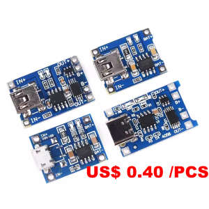 Carte de Charge de batterie au Lithium 5V 1A 18650 TP4056, Module de Charge Micro USB avec protection