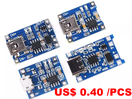 Carte de Charge de batterie au Lithium 5V 1A 18650 TP4056, Module de Charge Micro USB avec protection