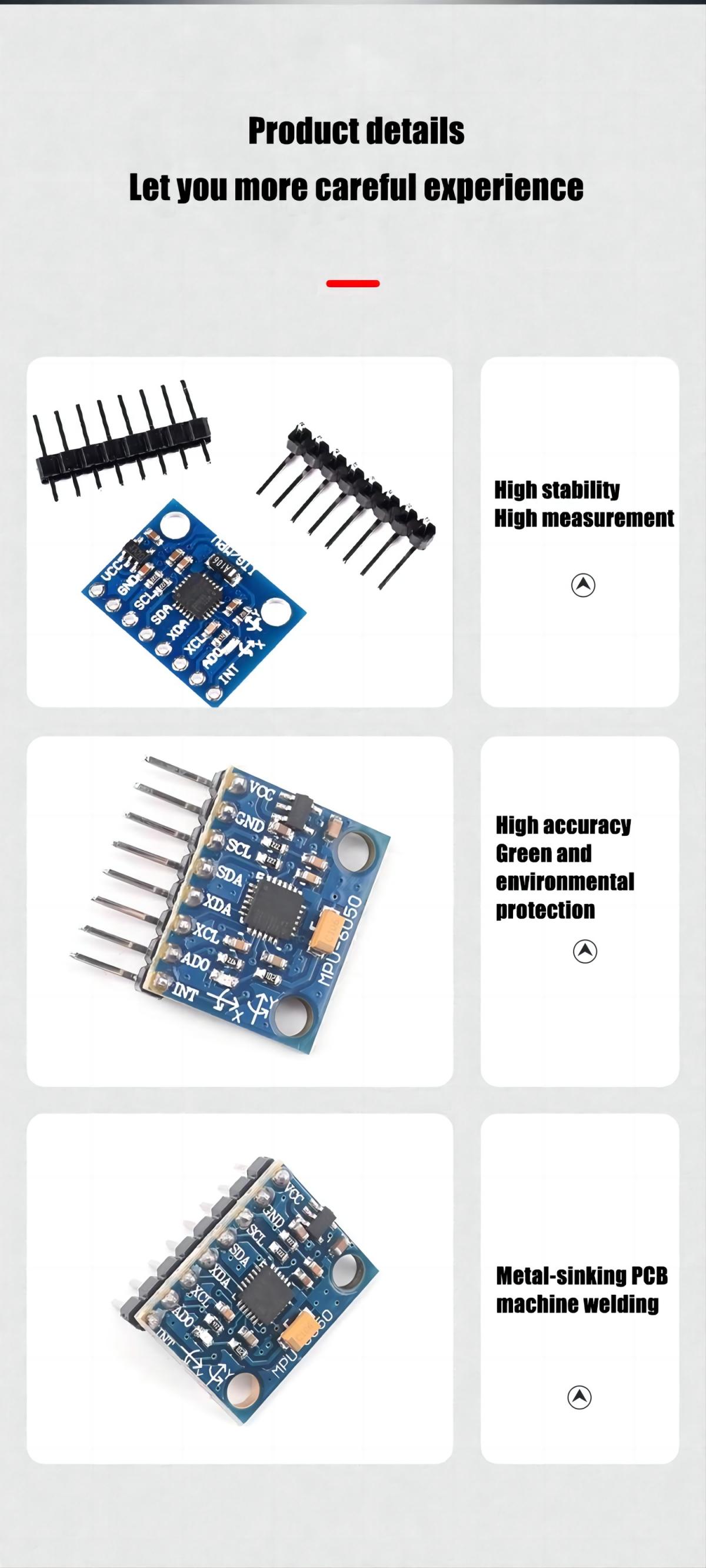 MPU6050 module 3D Angle sensor 6DOF triaxial accelerometer electronic gyroscope