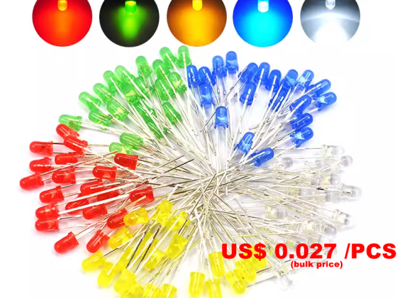 3mm 5mm LED Light Diodes, LED Circuit Assorted Kit for Science Project Experiment
