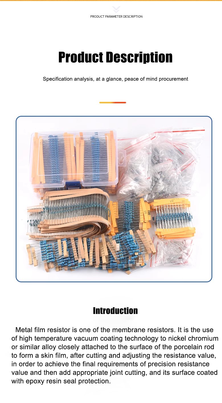 Metal film resistor element 1/4W Ring of color