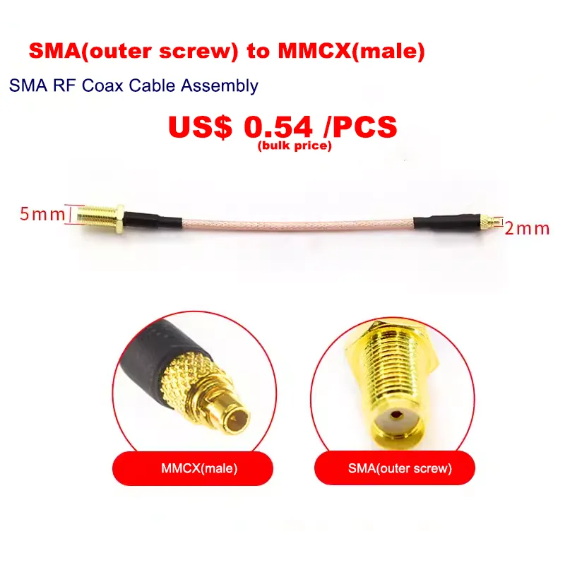 RF connection wire NC to SMA male head to female head RG316 extension line N/SMA to MMCX switch line