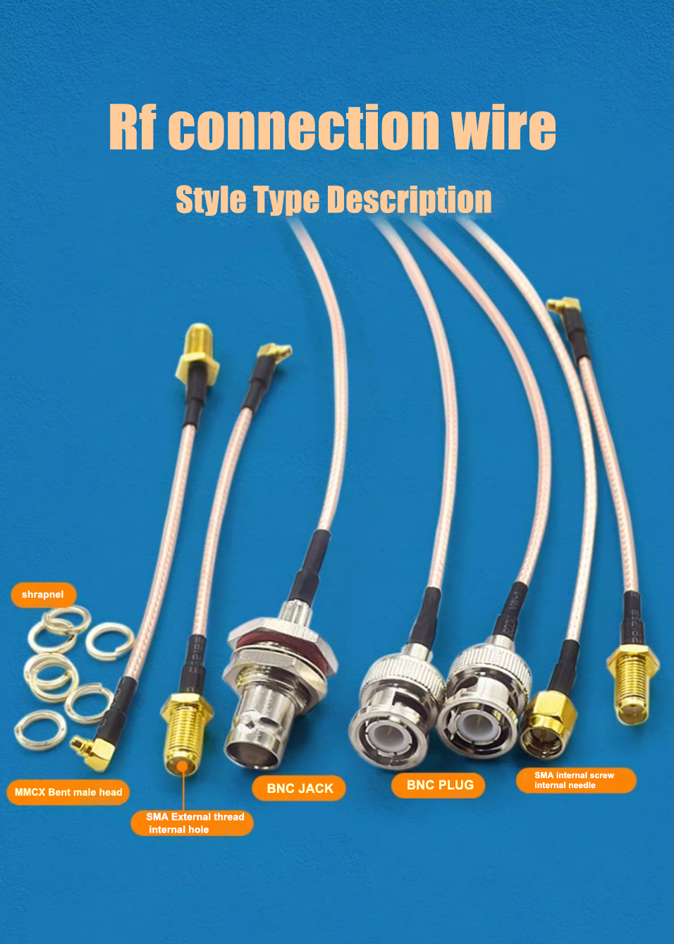 NC to SMA male head to female head RG316 extension line N/SMA to MMCX switch line