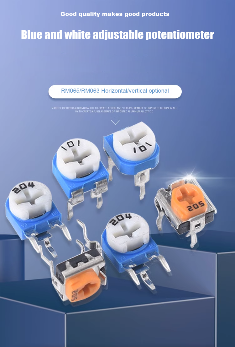 RM065/RM063 Blue and white potentiometer 1k/2k/5k/10k/50k/100k/1M WH06 adjustable resistor