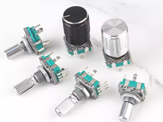 EC11 rotary encoder knob 15/20mm quincunx bing/half axis audio speaker digital potentiometer with switch