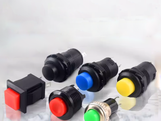 Button switch Circular DS-428/427/316/431 self-locking lock-free reset red, yellow and green button 12/14mm