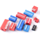 Dial switch patch DS-1P2P3P4P5P6P7P8P9P10P12-bit 2.54mm red blue flat dial direct plug