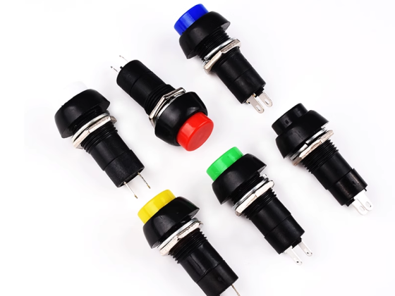 Button switch PBS-11A 33B 110 lock free reset mounting hole 12mm yellow blue green white black red