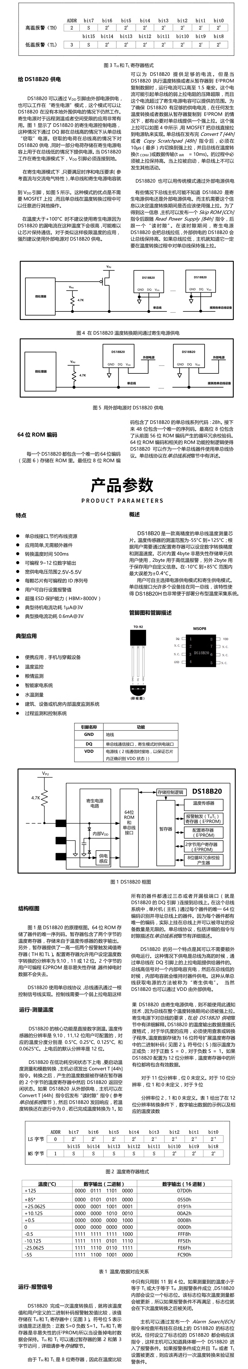 DS18B20 temperature sensor programmable digital thermometer