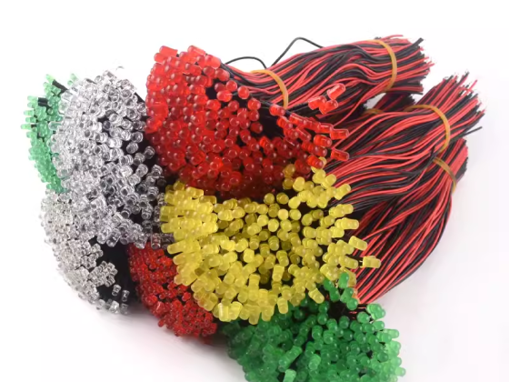 3MM/5MM highlight LED light emitting diode 5V12V with line LED light beads small bulb toy car indicator