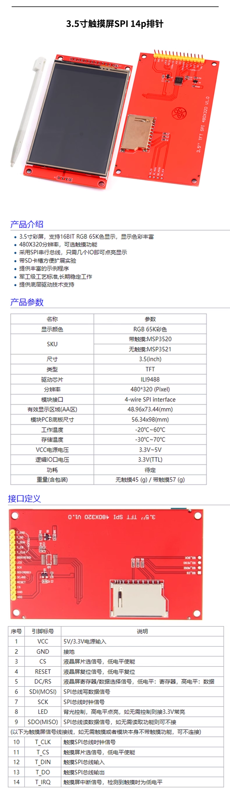 TFT LCD screen module