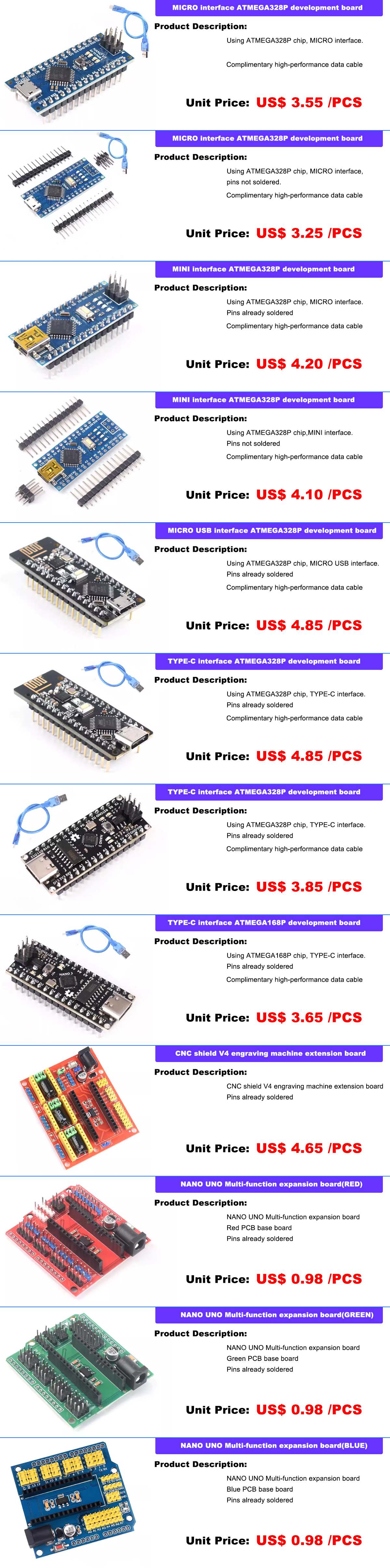 Atmega328P Micro-controller Board