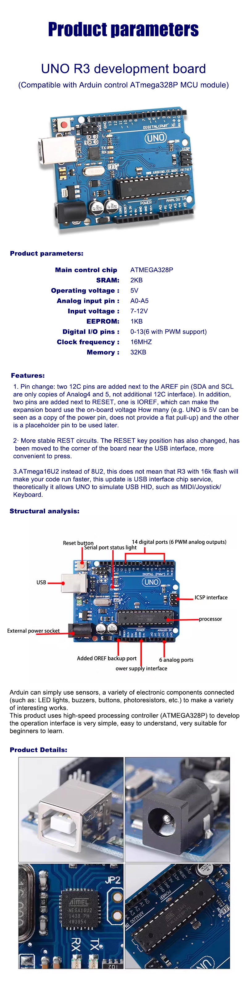 ATmega328P microcontroller improved version