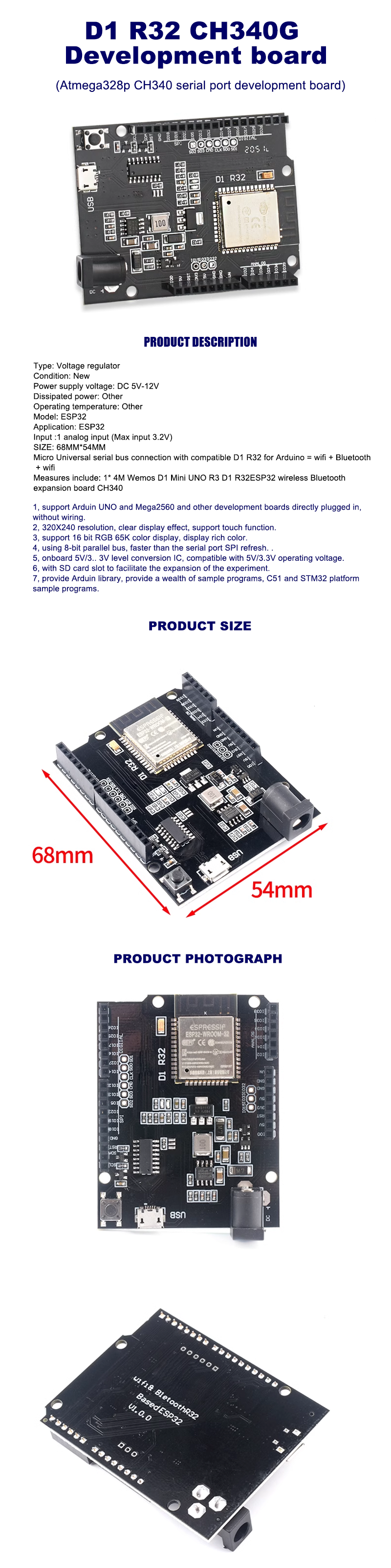 UNO D1 R32 WiFi development board