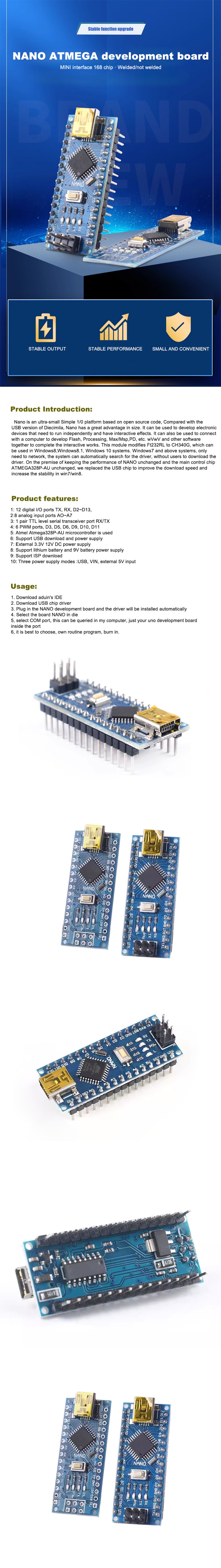 Nano V3.0 nano Development board ATMEGA168P CH340