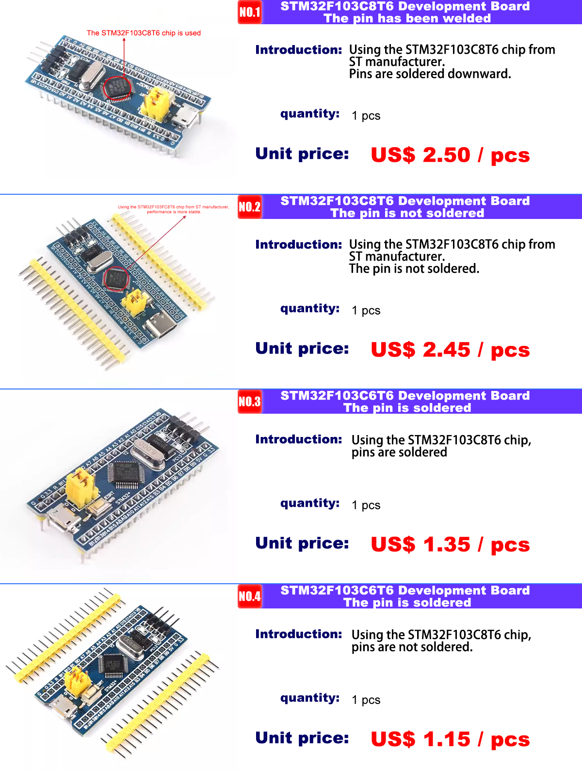 STM32F103 development board