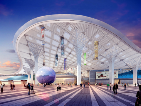 Фэнглу помогает в строительстве крупнейшего в мире выставочного и конференц-центра