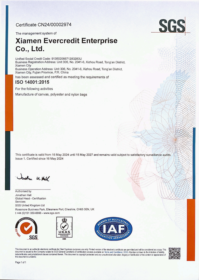 ISO14001 Certificate