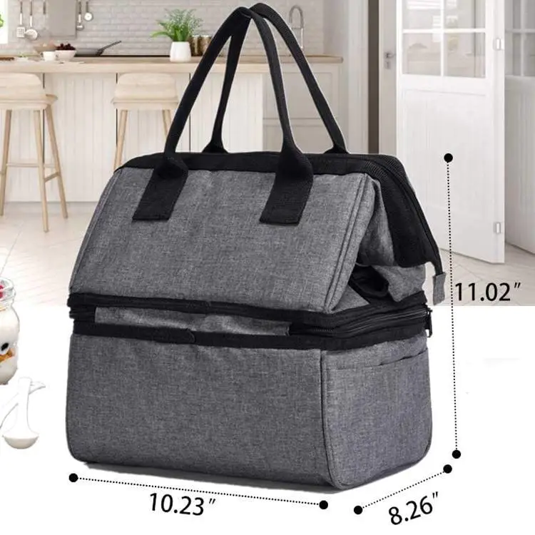 Dual Compartment Insulated Lunch Bag