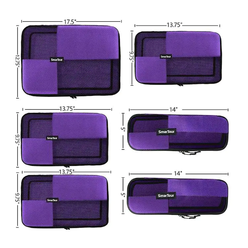 6 Piece Lightweight Suitcase Organizers Bags