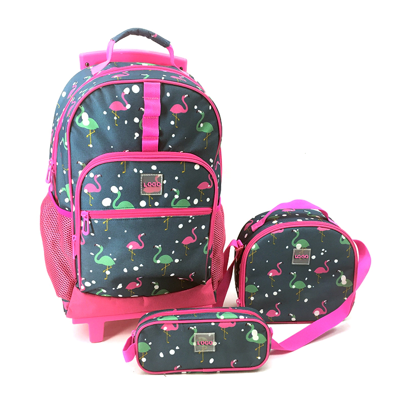 Kids Print Trolley Backpack With Wheels