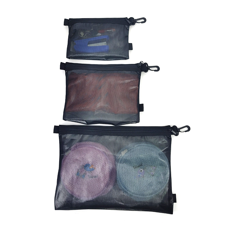 3 Piece Nylon Mesh Zipper Bag Organizer
