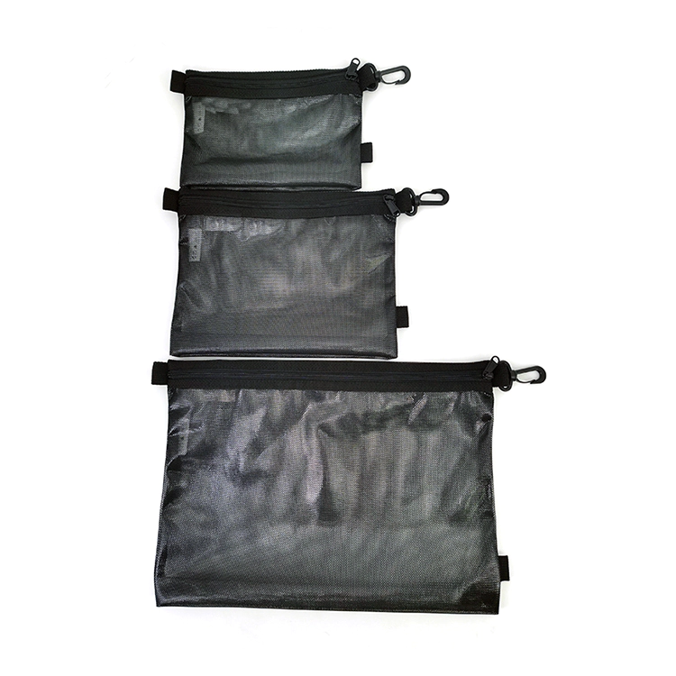3 Piece Nylon Mesh Zipper Bag Organizer