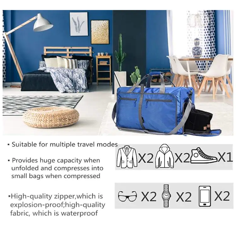 60L Packable Weekender Bag