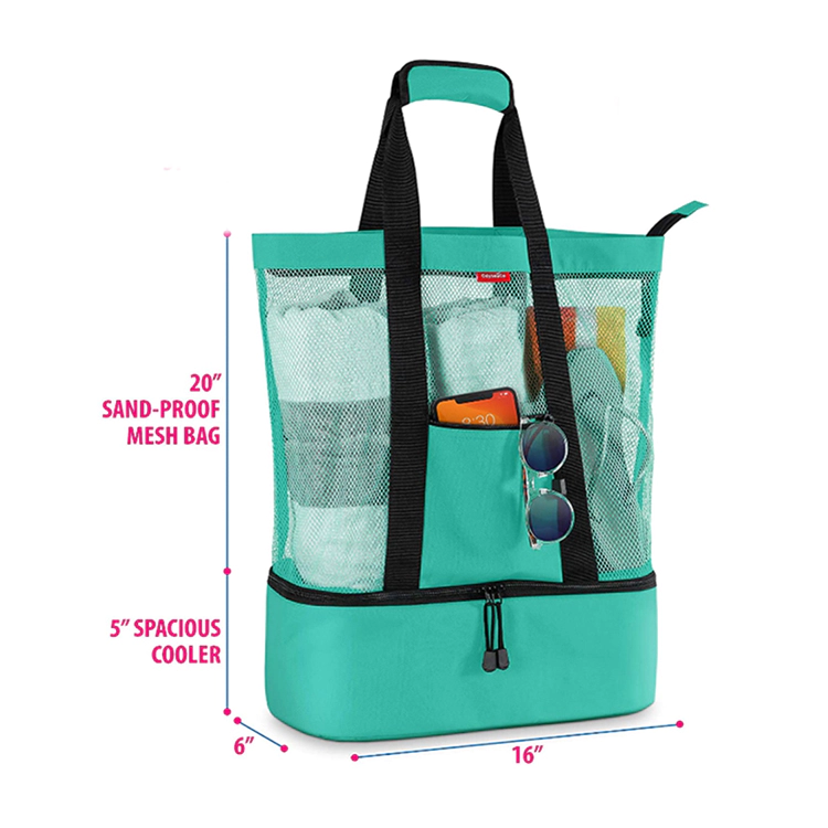 Mesh Beach Bag With Insulated Cooler Bag